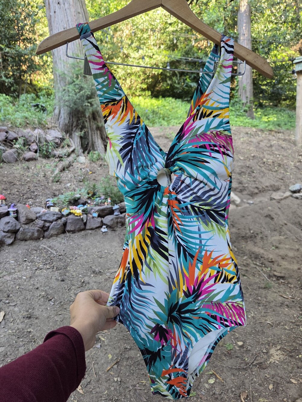 Shade And Shore Multicolor Tropical Print One Piece Bathingsuit